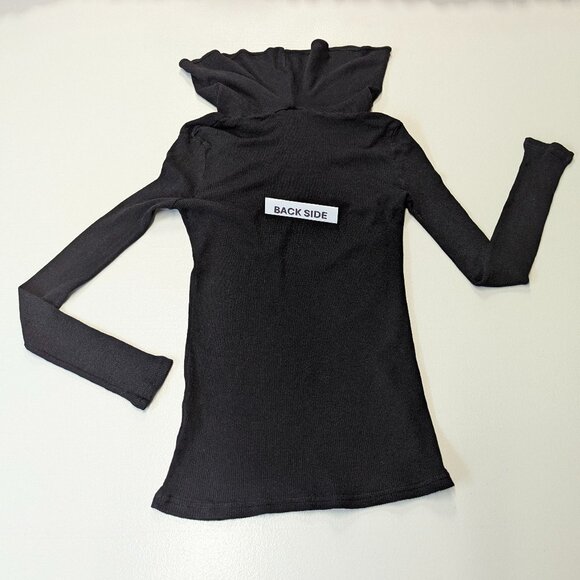 Michael Stars *One Size Fits Most Black Oversized Mock Turtleneck Sweater - Picture 2 of 11